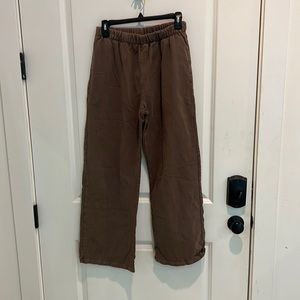 Brown wide leg sweatpants brandy Melville